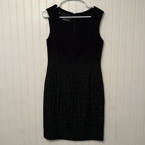 Carlisle Black Wool Top to Quilted Acetate Skirt Dress Women’s 4